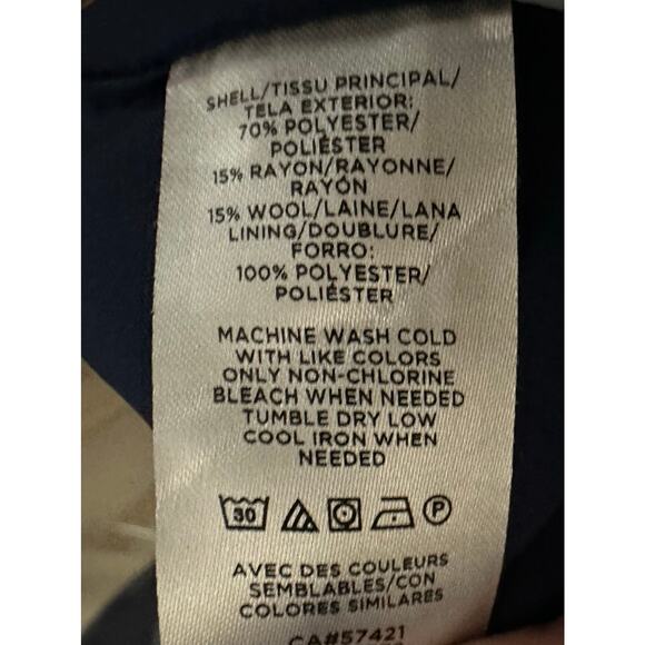 ANN TAYLOR Blue Short-Sleeved Wool Blend Sheath Dress Classic Career - Sz 16 - Picture 6 of 6